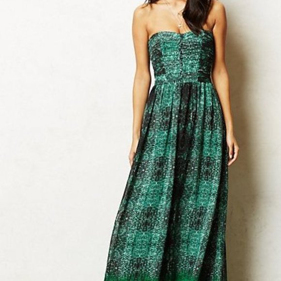 Anthropologie | Dresses | Moulinette Soeurs Green Maxi Dress | Poshmark